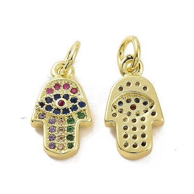 Brass Micro Pave Cubic Zirconia Charms KK-E068-VF088-1