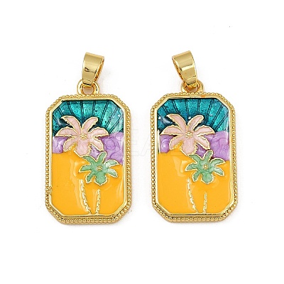 Brass Enamel Pendants KK-L190-012G-1