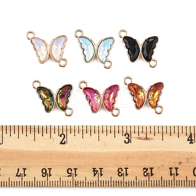24Pcs 6 Colors Alloy Glass Connector Charms FIND-FS0003-51-1