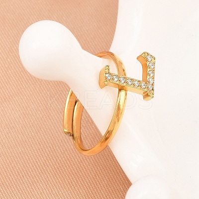 304 Stainless Steel Micro Pave Cubic Zirconia Cuff Open Rings RJEW-D336-01G-01-1
