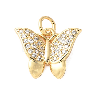 Brass Micro Pave Cubic Zirconia Pendants KK-D357-07A-G-1