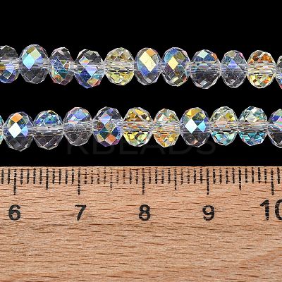 Electroplate Transparent Glass Beads Strands EGLA-A046-01B-21-1