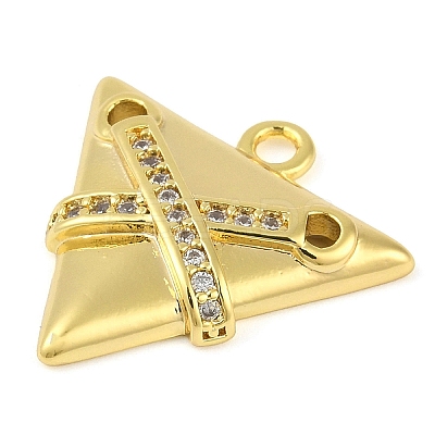 Cross Theme Real 18K Gold Plated Brass Micro Pave Clear Cubic Zirconia Pendants LS-KK-L219-06G-04-1