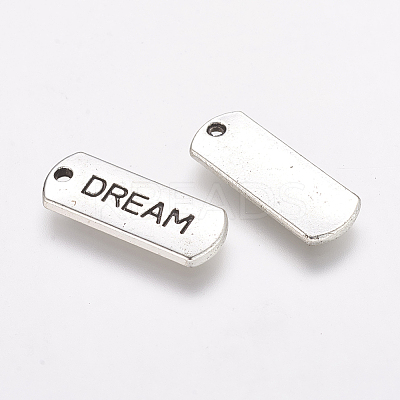 Tibetan Style Alloy Rectangle with Word Dream Pendants LS-TIBEP-Q043-065-RS-1