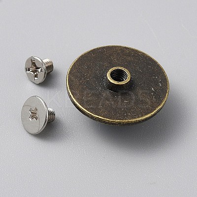 Flat Round Alloy Coin Screwback Rivets DIY-TAC0023-40B-02-1