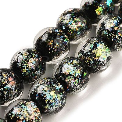 Handmade Dichroic Foil Glass Beads Strands DICH-U001-06C-1