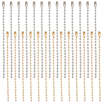200Pcs 2 Colors Iron Ball Chains with Connectors IFIN-SP0001-15-1