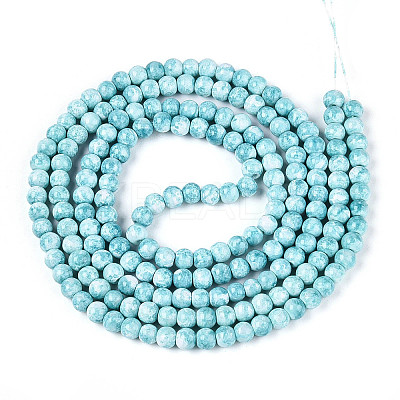 Baking Paint Glass Beads Strands X-DGLA-N016-4mm-08-1