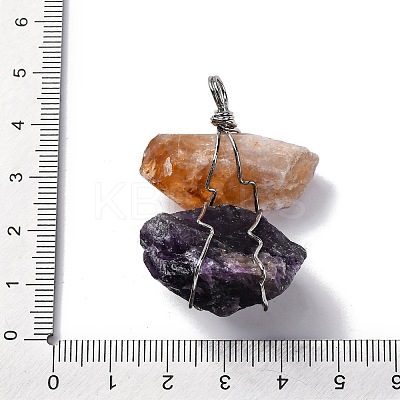 Natural Mixed Gemstone Nuggets Big Pendants G-K338-43P-1