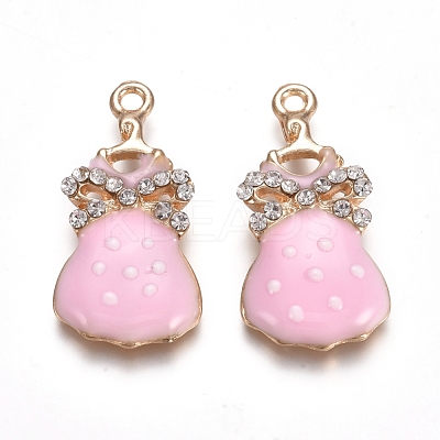 Light Gold Plated Alloy Enamel Pendants PALLOY-TAC0011-05-1