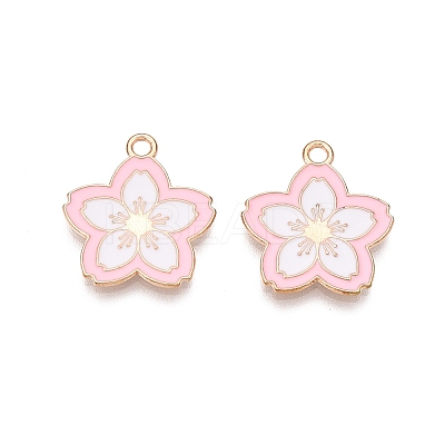 Light Gold Plated Alloy Enamel Pendants PALLOY-N176-28C-RS-1