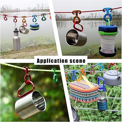 8Pcs 4 Colors Aluminum Alloy Guyline Cord Adjuster TOOL-FH0001-17-1