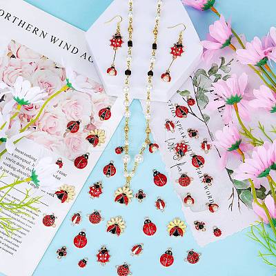 DIY Ladybug Jewelry Making Finding Kit FIND-SZ0003-45-1