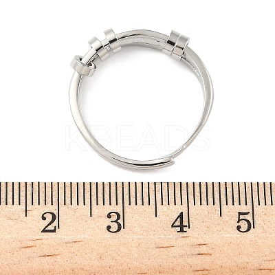 Brass Micro Pave Cubic Zirconia Rotating Finger Rings for Women LS-RJEW-C132-04P-1