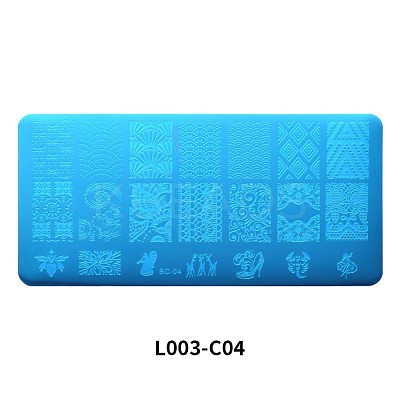 Non-Tarnish Lace Flower Stainless Steel Nail Art Stamping Plates X-MRMJ-L003-C04-1