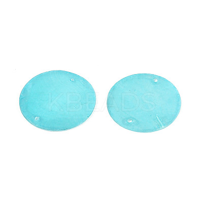 Spray Painted Natural Capiz Shell Disc Links Connector Charms SSHEL-T017-32A-1
