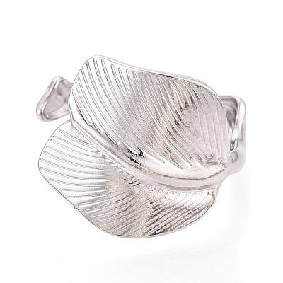 Adjustable 304 Stainless Steel Cuff Rings for Women RJEW-N052-03P-1
