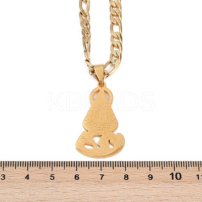 Virgin 201 Stainless Steel Pendant Necklaces for Men Women LS-NJEW-K283-18G-1