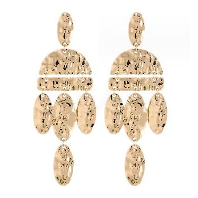 Alloy Half Round with Oval Chandelier Earrings JE1136A-1