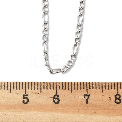 Non-Tarnish 304 Stainless Steel Figaro Chain Necklaces STAS-K168-02P-1