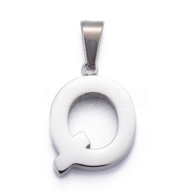 Non-Tarnish 304 Stainless Steel Letter Pendants X-STAS-H127-Q-P-1