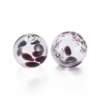 Transparent Handmade Blown Glass Globe Beads GLAA-T012-37B-1