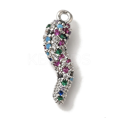 Rack Plating Brass Micro Pave Cubic Zirconia Pendant KK-A229-03C-P-1