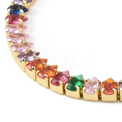 Cubic Zirconia Tennis Bracelet BJEW-L652-24G-01-1