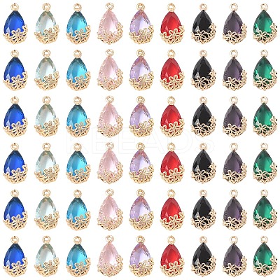 18Pcs 3 Colors Transparent Glass Pendants GLAA-YW0004-52A-1