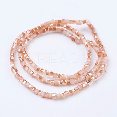 Electroplate Glass Beads Strands EGLA-F121-HR-B04-1