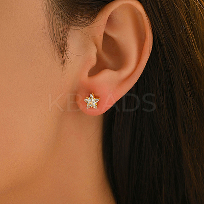 Star Brass Stud Earrings MO5504-1