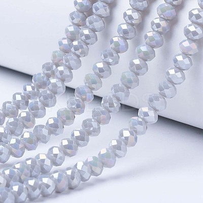 Electroplate Glass Beads Strands EGLA-A034-P6mm-B11-1