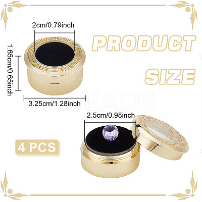 4Pcs Round Alloy Loose Diamond Storage Boxes CON-BC0008-09-1