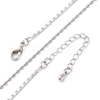 Brass Link Chain Necklaces for Women NJEW-D302-13P-1