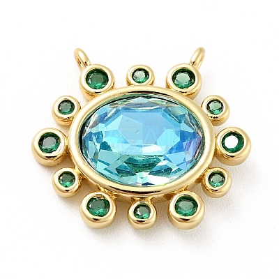 Brass Cubic Zirconia Pendants KK-G419-04G-1