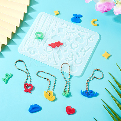DIY Heart Pendant Silicone Molds & Iron Pendant Making Kits DIY-TA0011-01-1