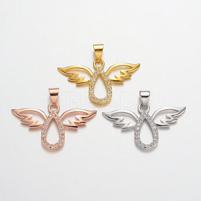 Angel Brass Micro Pave Cubic Zirconia Pendants ZIRC-F011-28-FF-1