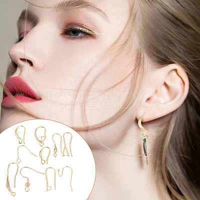 40Pcs 10 Styles Brass Earring Hooks DIY-GO0001-18-1