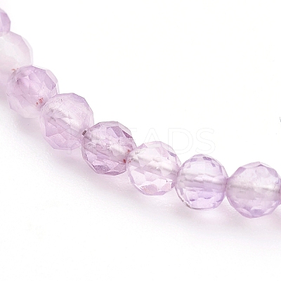 Faceted Natural Amethyst Beaded Bracelets for Women BJEW-JB05928-03-1