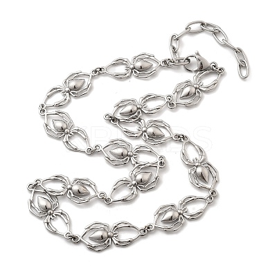 304 Stainless Steel Spider Link Chain Necklaces for Women Men NJEW-A043-06P-1