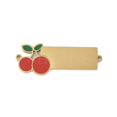 304 Stainless Steel Red Enamel Connector Charms STAS-P377-15G-1