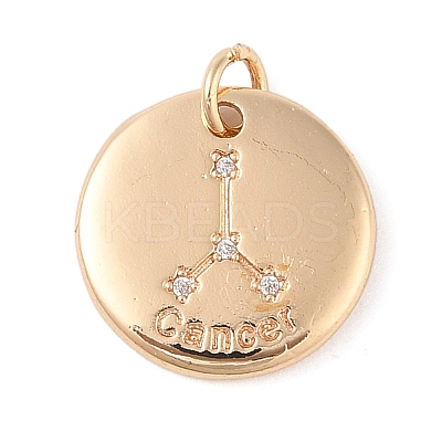 Brass with Clear Cubic Zirconia Pendants KK-N256-24D-G-1