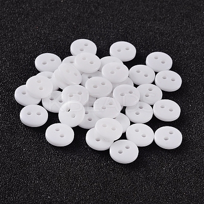 2-Hole Flat Round Resin Sewing Buttons for Costume Design BUTT-E119-20L-19-1