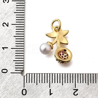 Brass Micro Pave Cubic Zirconia Pendants KK-B136-25G-1