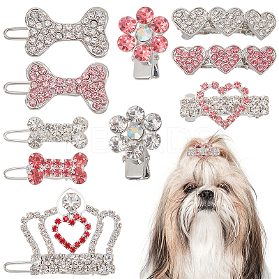 10Pcs 10 Style Alloy Mini Hair Barrettes PHAR-CP0001-17-1