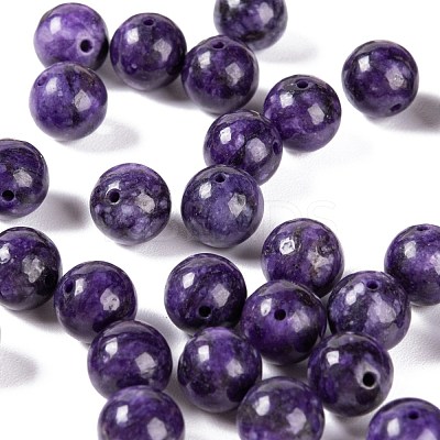 100Pcs 8mm Natural Charoite Round Beads DIY-LS0002-12-1