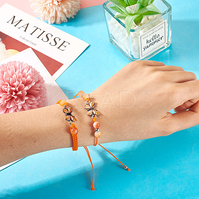 Adjustable Nylon Braided Bead Bracelets BJEW-TA00484-1