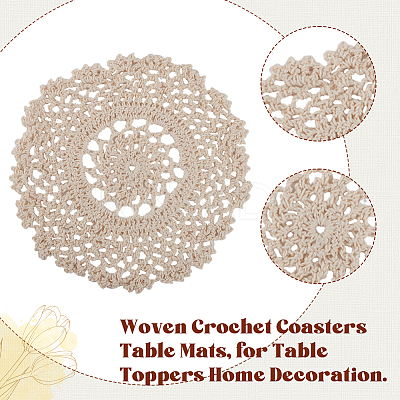 Handmade Cotton Lace Cup Coasters AJEW-GF0008-84B-1