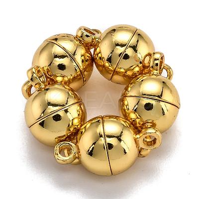 Rack Plating Brass Magnetic Clasps with Loops KK-F801-02B-G-1