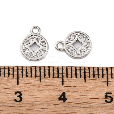 Brass Micro Pave Cubic Zirconia Pendants KK-P289-01P-1